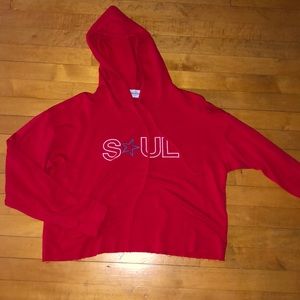 Soul cycle cropped hoodie!